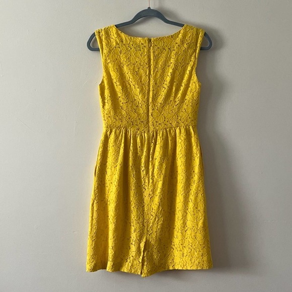 J. Crew Factory Yellow Lace Cap Sleeve Dress sz 0 - Picture 5 of 10